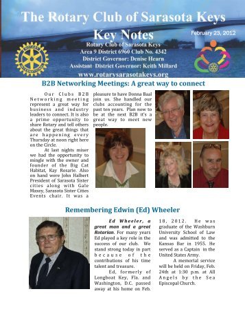 02/23/12 - Rotary Club of the Sarasota Keys, Florida, USA