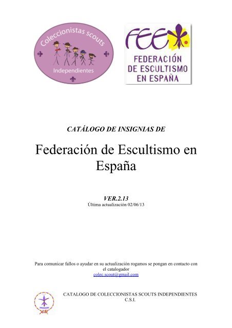 Federación de Escultismo en España Coleccionistas Scouts