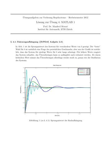 Lösung zur ¨Ubung 4: MATLAB 1 - ETH Zürich