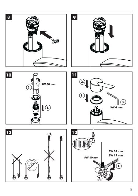Service instruction ( Connecting hose ) - Hansgrohe