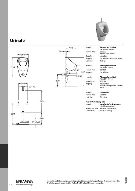 Urinale - High-Tech-Hygiene für alle Anforderungen. - Keramag