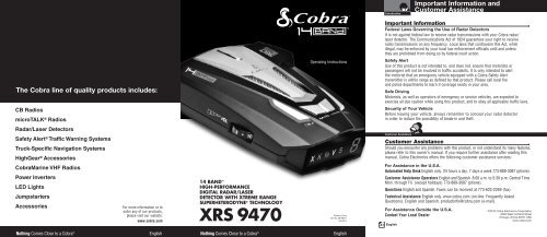 XRS 9470 Manual - Cobra Electronics
