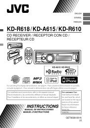 kd-r618 / kd-a615 / kd-r610 instructions - Sonic Electronix