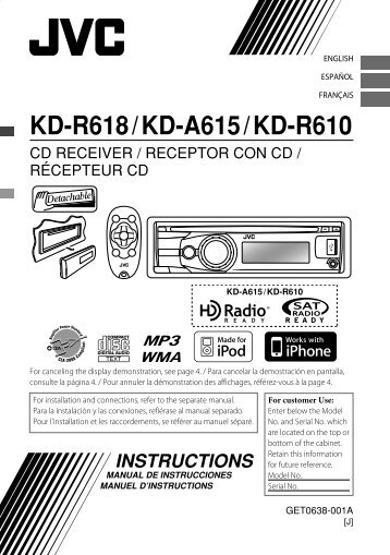 kd-r618 / kd-a615 / kd-r610 instructions - Sonic Electronix