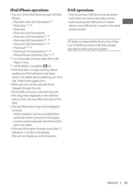 kd-r618 / kd-a615 / kd-r610 instructions - Sonic Electronix