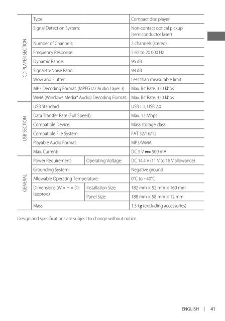 kd-r618 / kd-a615 / kd-r610 instructions - Sonic Electronix