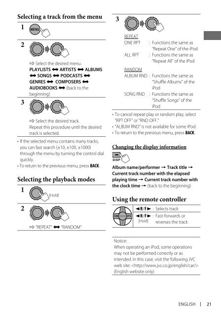 kd-r618 / kd-a615 / kd-r610 instructions - Sonic Electronix