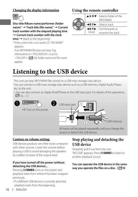 kd-r618 / kd-a615 / kd-r610 instructions - Sonic Electronix