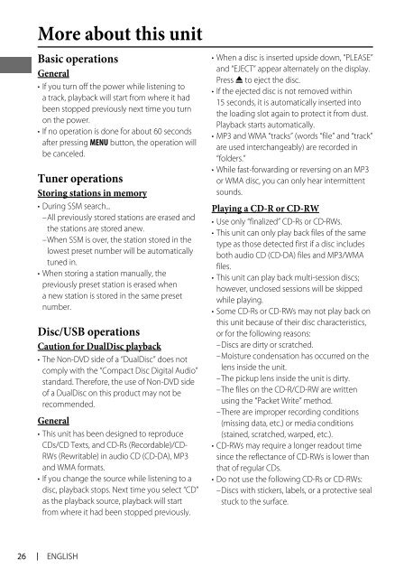 kd-r618 / kd-a615 / kd-r610 instructions - Sonic Electronix