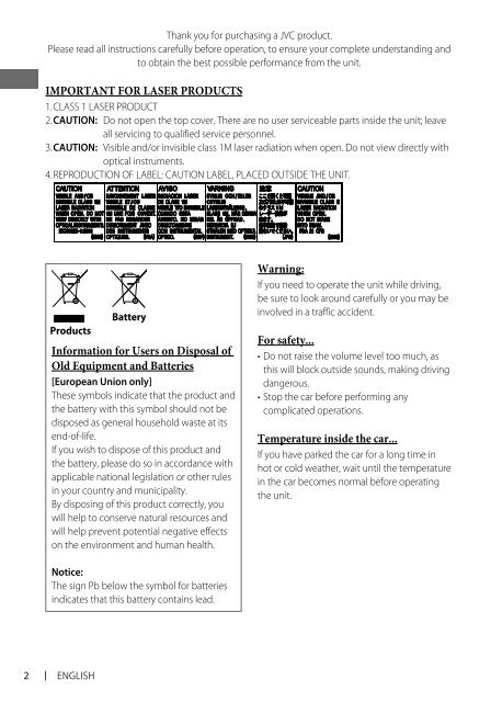 kd-r618 / kd-a615 / kd-r610 instructions - Sonic Electronix