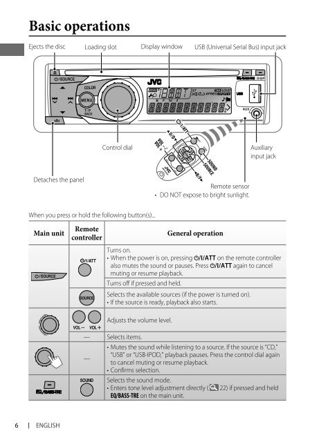 kd-r618 / kd-a615 / kd-r610 instructions - Sonic Electronix