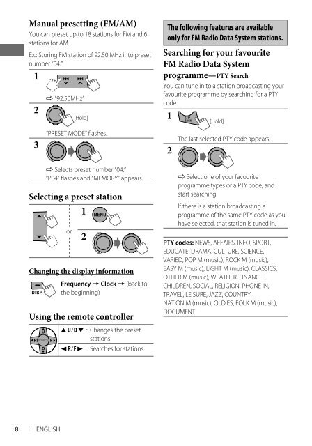 kd-r618 / kd-a615 / kd-r610 instructions - Sonic Electronix