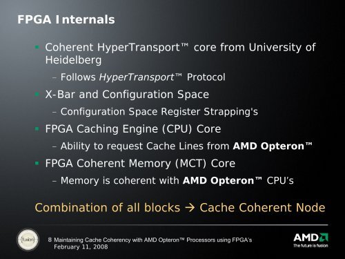 Maintaining Cache Coherence with AMD Opterons using FPGAs