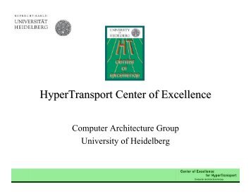 Address and Update on HTCE's work - Computer Architecture Group