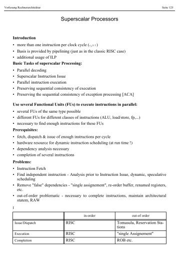 Superscalar Processors - Computer Architecture Group