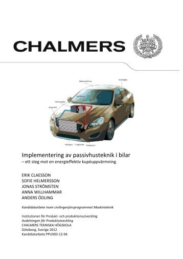 Implementering av passivhusteknik i bilar - Chalmers tekniska ...