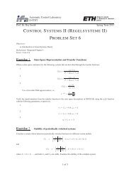 CONTROL SYSTEMS II (REGELSYSTEME II) PROBLEM SET 6