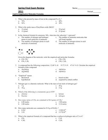 Sample Questions for Final Exam