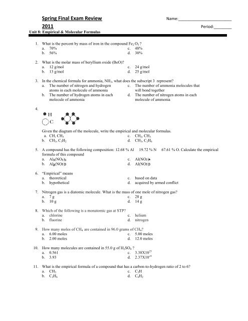 Sample Questions for Final Exam