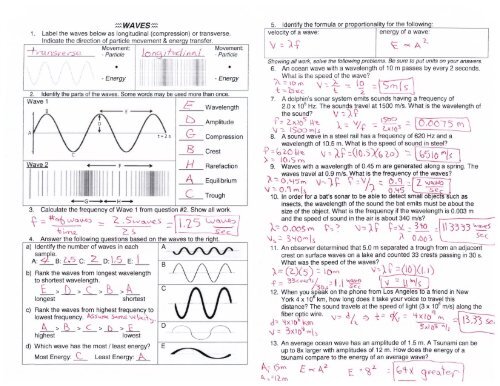 Wave Worksheet #1