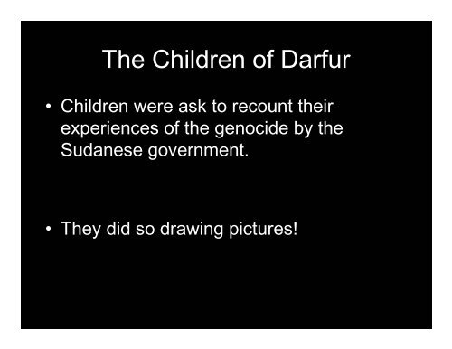 Genocide in Darfur, Sudan.