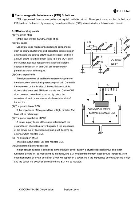 Electromagnetic Interference (EMI) Solutions - Kyocera