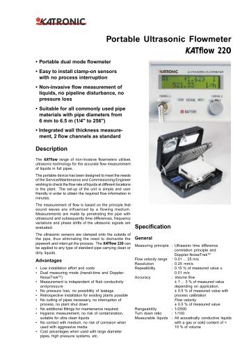Portable Ultrasonic Flowmeter KATflow 220