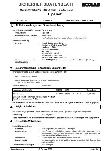 SICHERHEITSDATENBLATT