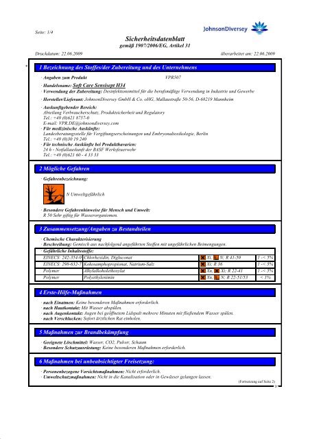 Sicherheitsdatenblatt