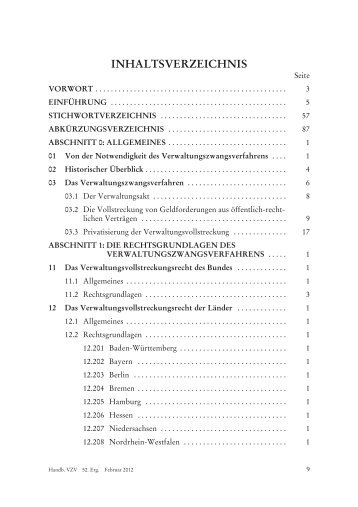 für das Handbuch für das Verwaltungszwangsverfahren