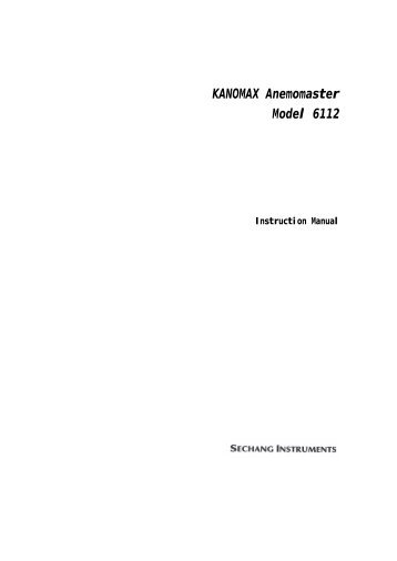 KANOMAX Anemomaster Model 6112 - 세창인스트루먼트