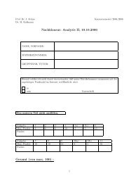 Nachklausur: Analysis II, 10.10.2006 Gesamt (von max. 100) :