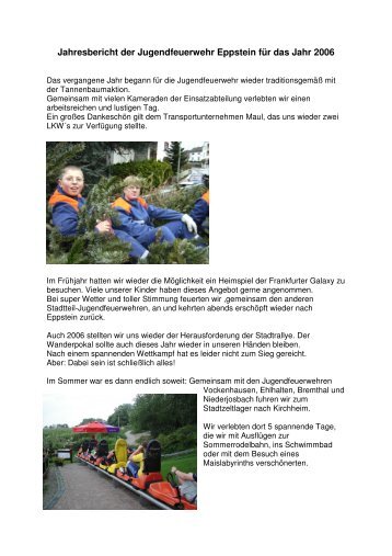 Jahresbericht 2006 - Freiwillige Feuerwehr Eppstein