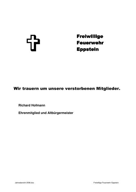 Jahresbericht 2006 - Freiwillige Feuerwehr Eppstein