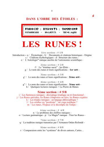 LES RUNES ! - Racines et Traditions en Pays d'Europe - Free