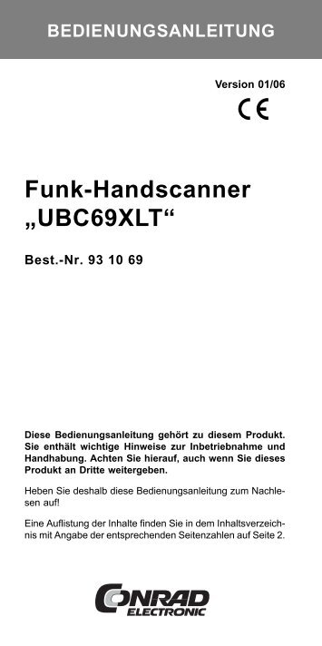 Funk-Handscanner „UBC69XLT“ - Produktinfo.conrad.com