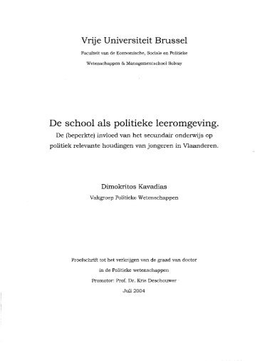 2004: De school als politieke leeromgeving - Personal Homepages