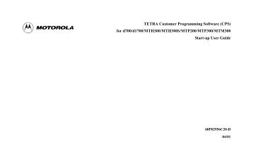 TETRA Customer Programming Software (CPS) for d700/d1700 ...