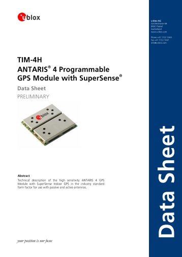 TIM-4H ANTARIS 4 Programmable GPS Module with SuperSense