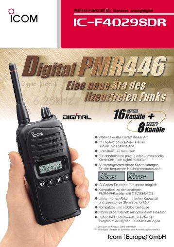 ICOM IC-F4029SDR analog/Digital PMR446 Handfunkgerät - Thiecom