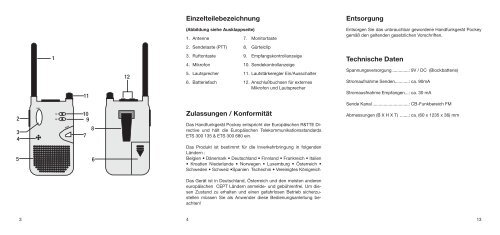 Pockey 1 Kanal Handfunkgerät