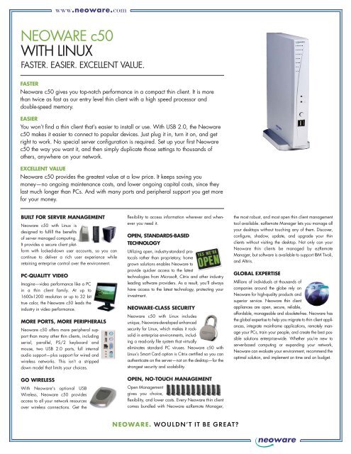 NEOWARE c50 WITH LINUX - Parrus IT Solutions