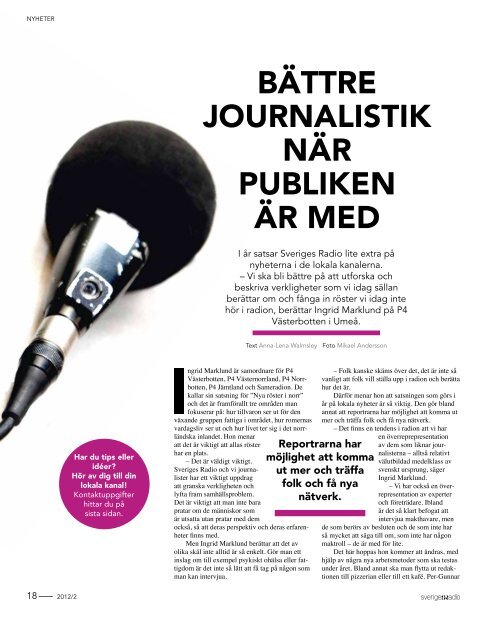 Radiomagasinet nr 2, 2012 (pdf) - Sveriges Radio