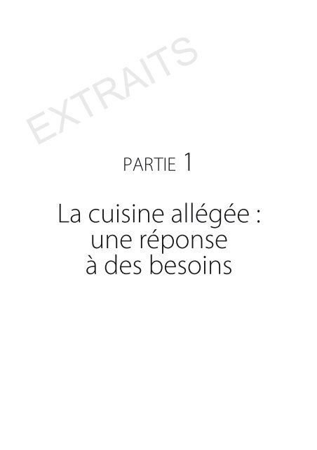 La cuisine allégée : une réponse à des besoins - Sceren.com