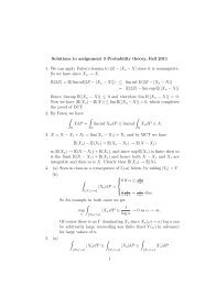 Solutions to assignment 3 Probability theory, Fall 2011 1. We can ...