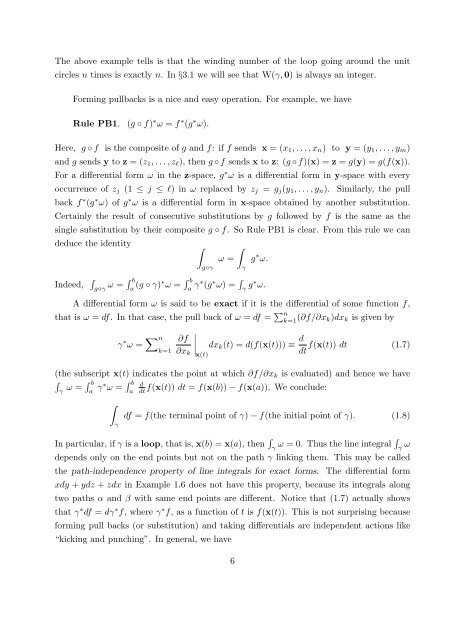 CHAPTER 1. 1 — FORMS §1. Differentials: Basic Rules Differentials ...