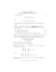 Assignment 8–Algebra I Due at the beginning of tutorial Nov. 27 1 ...