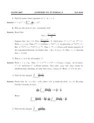 MATH 3007 ANSWERS TO TUTORIAL 9 Fall 2006 1. Find the power ...