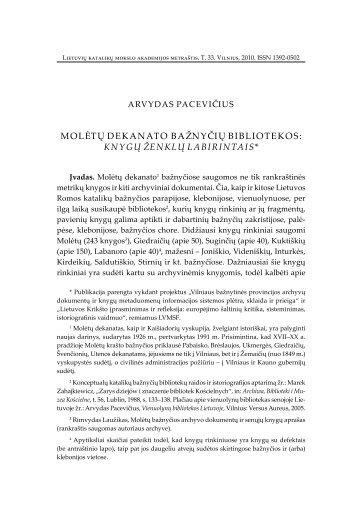 KNYGų ŽENKLų LABIRINTAIS - Lietuvių katalikų mokslo akademija