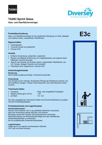 E3c TASKI Sprint Glass